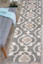 Rugshop Cozy Moroccan Trellis Indoor Shag Runner Rug 2' x 10' Gray/Cream - Image 7