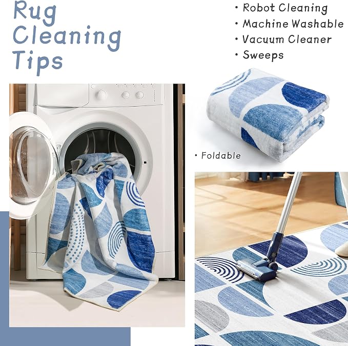 MUJOO 3x5 Rug Washable, Small Throw Floor Carpet Non Slip Soft Indoor Modern - Image 4