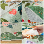 10x12 Area Rugs for Living Room: Floral Washable Rug Vintage Large Soft Boho - Image 6