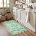 Lahome Floral Entryway Rug, 2x3 Kitchen Rugs Non Slip Washable Boho Green Forest - Image 2