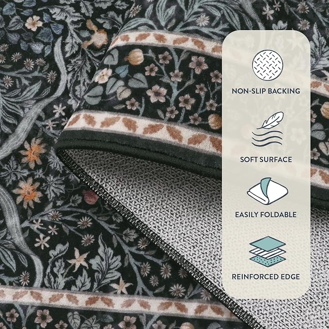 Lahome Floral Washable Rugs 8x10, Soft 8x10 Area Rugs - Image 6