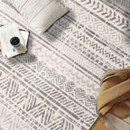 Rugshop Geometric Boho Area Rug – Gray Tribal Pattern - Image 4