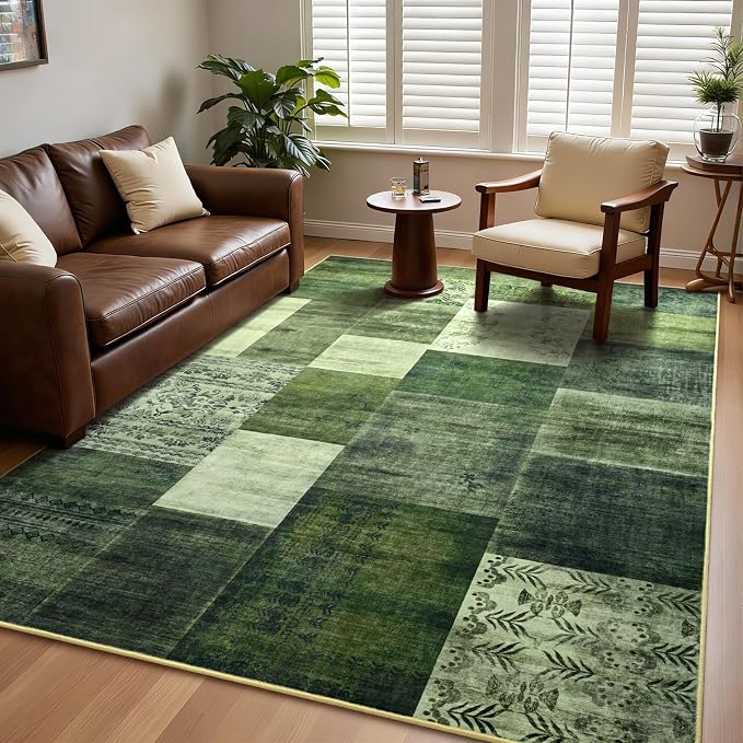 DweIke Washable Area Rugs for Living Room, 5x7 Soft Bedroom Rugs, Geometric - Image 9