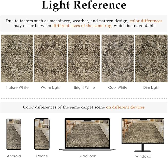 2x10 Washable Brown Runner Rug Vintage Hallway Kitchen Carpet Non-Slip Soft Low - Image 6