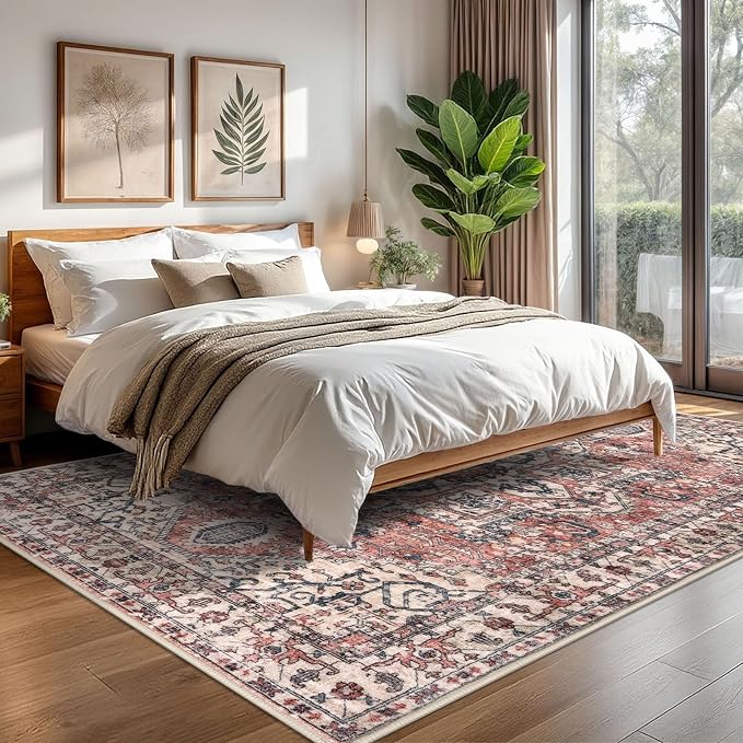 KOZYFLY Boho Area Rug 6x9 Ft Thin Washable Rugs - Image 7