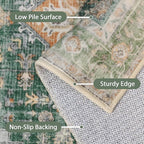 GENIMO 7x10 Area Rugs for Living Room, Machine Washable Non Slip Vintage Rugs - Image 5