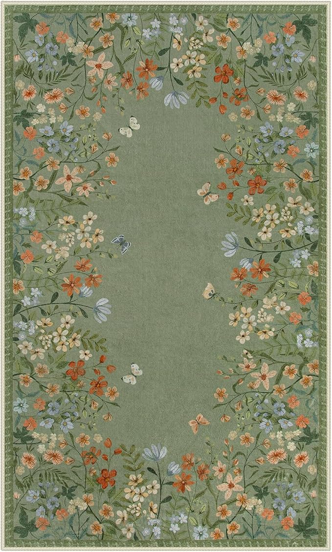 Lahome Boho Floral 3x5 Washable Rugs - Image 9