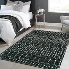Lahome Moroccan Black Area Rug for Living Room 3x5 Non-Slip Washable Stain - Image 5