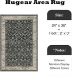 HUGEAR 2x3 Entryway Rug Machine Washable Area Rug Black Beige Small Rugs Door - Image 2