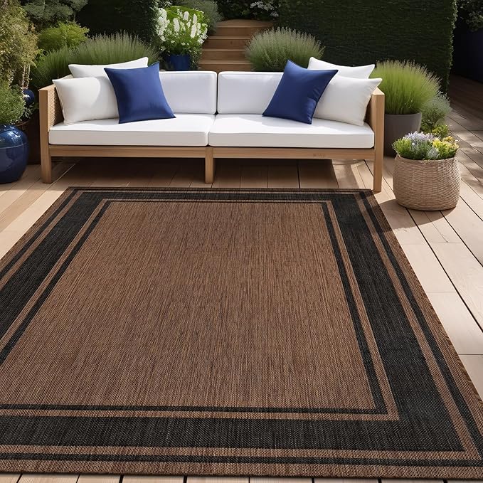 Beverly Rug Large Outdoor Rug 9x12 Modern Bordered Area Rugs by BeverlyRug