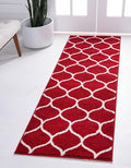 Rugs.com Lattice Frieze Collection Rug – 2' x 6' Runner Red Medium Rug Perfect by Rugscom