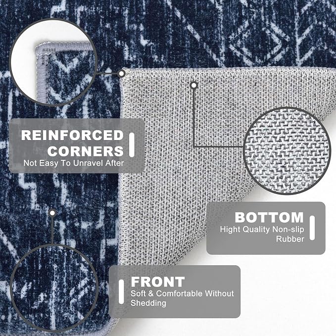 KILOCOCO Area Rug 4'x6' Entryway Rug Washable Bedroom Rugs Non Slip Printed - Image 5