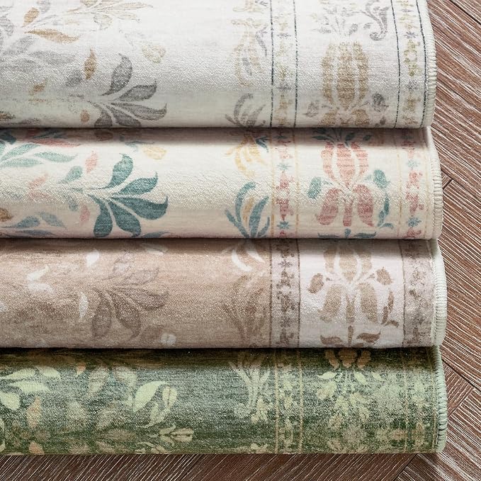 jinchan Green Floral 3x5 Area Rugs - Image 9