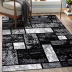 LUXE WEAVERS Modern Geometric Squares 10007 Gray 5x7 Area Rug by LuxeWeavers