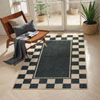 Moynesa Easy Jute Rug Checkered Outdoor Patio Rug 3x5, Washable Rugs by Moynesa