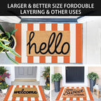 KOZYFLY Striped Rug 27.5x43 Inches Orange and White Halloween Fall Front Door - Image 3