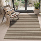 Lahome Striped Easy Jute Porch Rug, 3x5 Washable Rugs by Lahome