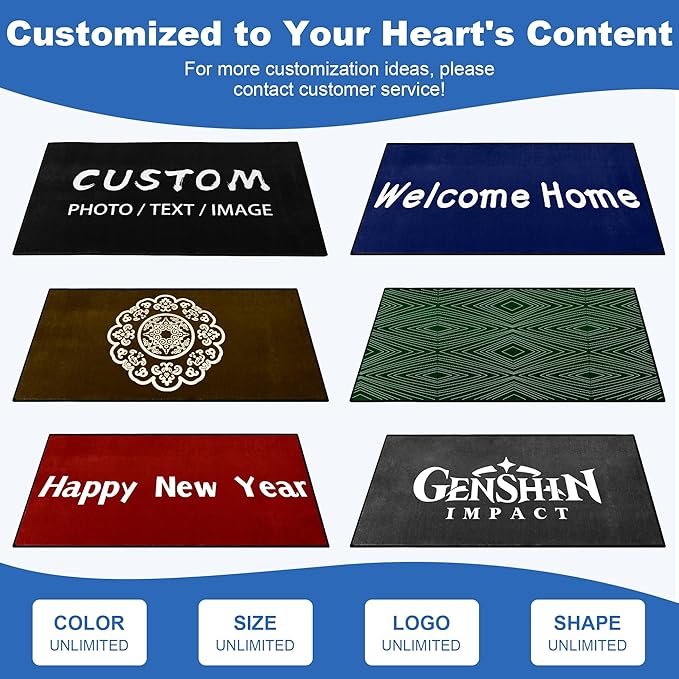 Custom Rugs with Logo Doormat Runner Personalized Commercial Area Carpet with - Image 6