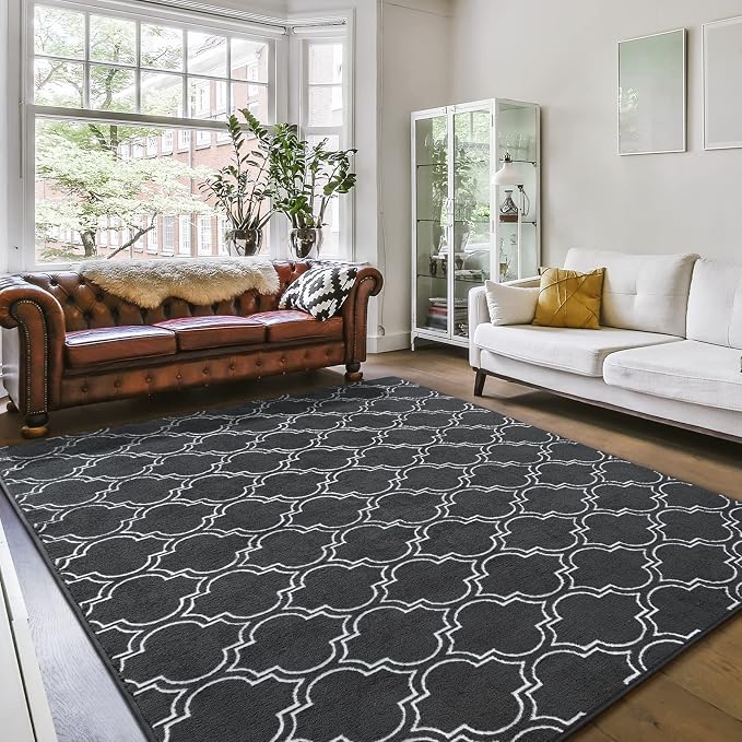 Amearea Fluffy Indoor Trellis Rug, Soft Moroccan Home Rugs by AmeareaDirect
