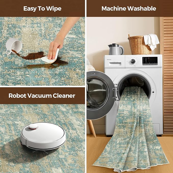 WITSHOCK Living Room Area Rugs 10x12：Modern Abstract Machine Washable Large Rug - Image 8