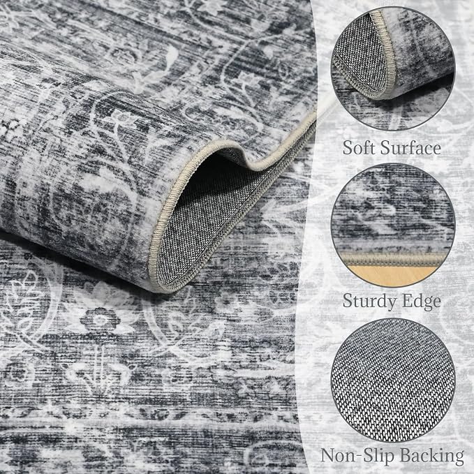 8x10 Washable Area Rugs Ultral Soft Non-Slip Stain Resistant Vintage Boho Large - Image 7