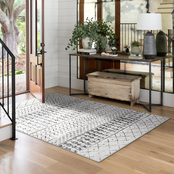 4x6 Machine Washable Area Rug for Living Room, Kids and Pets Friendly for - Image 8