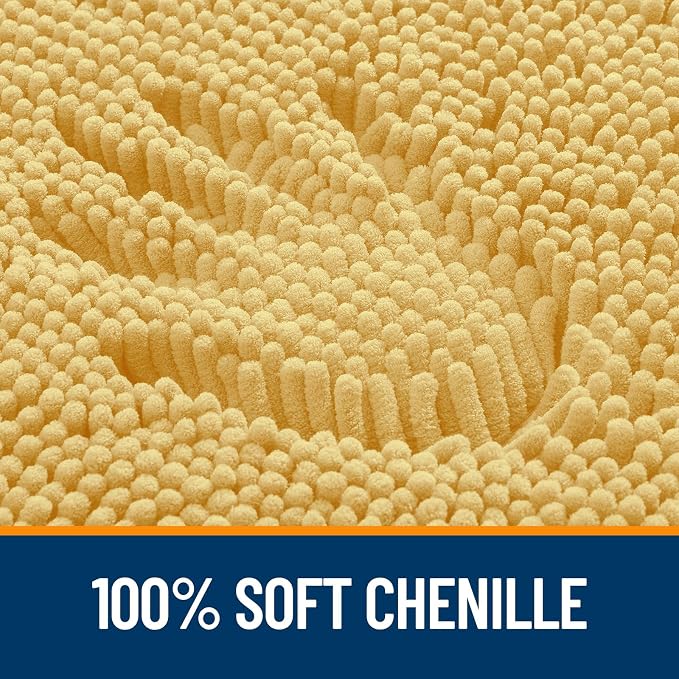 OLANLY Bathroom Rugs 70x24, Extra Soft Absorbent Chenille Bath Rugs, Rubber - Image 3