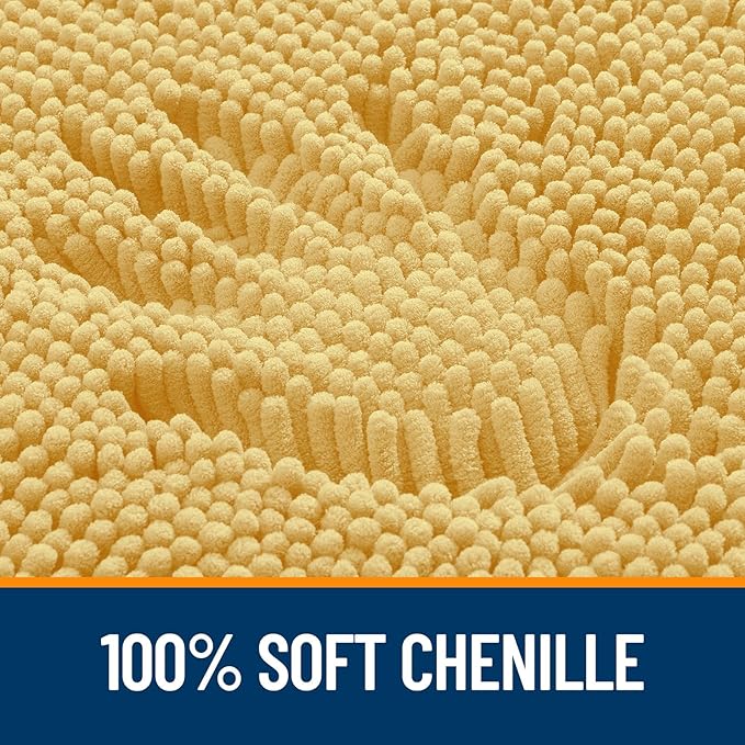 OLANLY Bathroom Rugs 70x46, Extra Soft Absorbent Chenille Bath Rugs, Rubber - Image 3