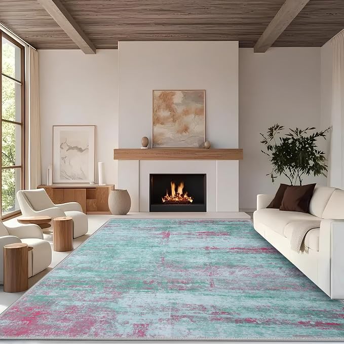 5x7 Abstract Area Rugs for Living Room, Modern Washable Indoor Rug for Bedroom - Image 3