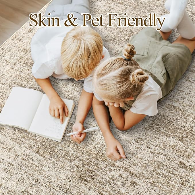 Area Rugs 4x6 for Living Room, Vintage Washable Rugs for Dining Room, Non-Slip - Image 3