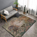 Horse Western Boho Ethnic Style Area Rug Washable Outdoor Rugs Anti-Slip Soft by Unknown