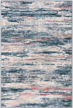 2x3 Modern Abstract Rug for Entryway, Teal Blue Peach Gray Multi Super Soft - Image 8
