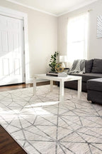 Rugs.com Lattice Trellis Collection Rug – 6' x 9' White Low-Pile Rug Perfect - Image 2