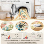 Floral 4ft Area Rug Machine Washable Soft Print Boho Carpet Non Slip Doormat - Image 6