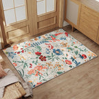 Beige Area Rug 2x3 Entryway Floral Boho Door Mat Indoor Washable Kitchen Carpet - Image 6