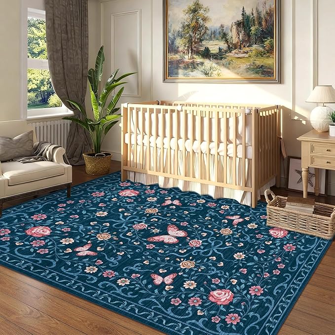 GarveeHome 3x5 Small Area Rug for Bedroom Floral Washable Rugs Non Slip Stain - Image 2