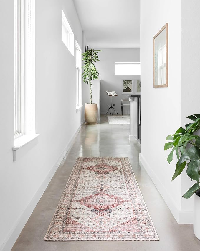 Loloi Skye Collection SKY-02 Ivory/Berry 9'-0" x 12'-0" Area Rug - Image 5