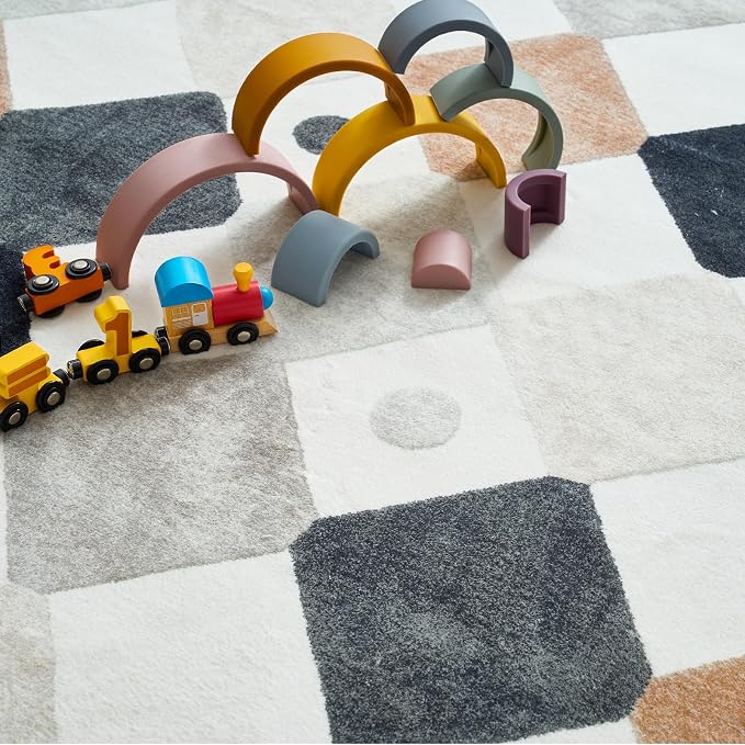 jinchan Macy Area Rug 3x5 Kids Washable Indoor Non-Slip Black and White Modern - Image 8