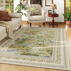 Rugcomf Area Rugs 8x10 Clearance Impressionist-Style Vintage Washable Area Rug by Rugcomf