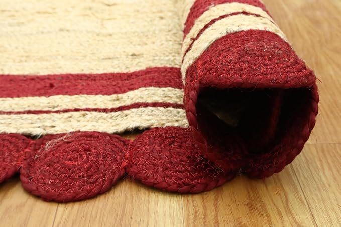 3x5 Kilim Oval Rug – Hand Braided Natural Jute, 0.27" Thick Flatweave, Solid - Image 9