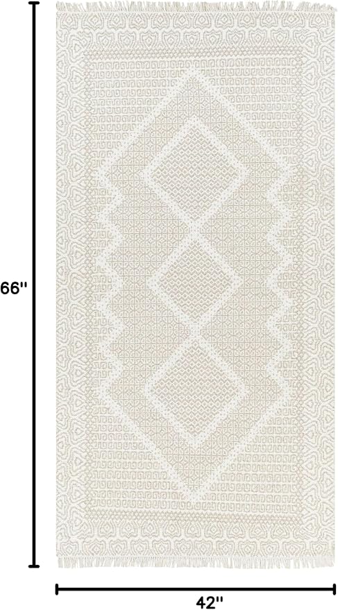 Mark&Day Wool Rugs, 4x6 Nishnabotny Cottage Medium Beige Area Rug, Bedroom or - Image 2