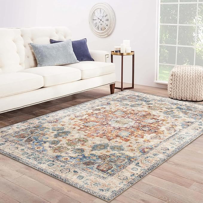 Area Rug 5×7, Vintage Boho Rug, Ultra-Soft Low Pile, Non Slip, Stain Resistant - Image 7