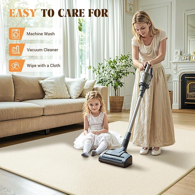 Shilucheng Wool Rug 4.7x7 Non-Slip, Blend 80% Wool and 20% Cotton Rugs - Image 8