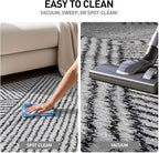 Rugshop Geometric Diamond Stripe Shag Area Rug White 2' x 3' Ideal - Image 7