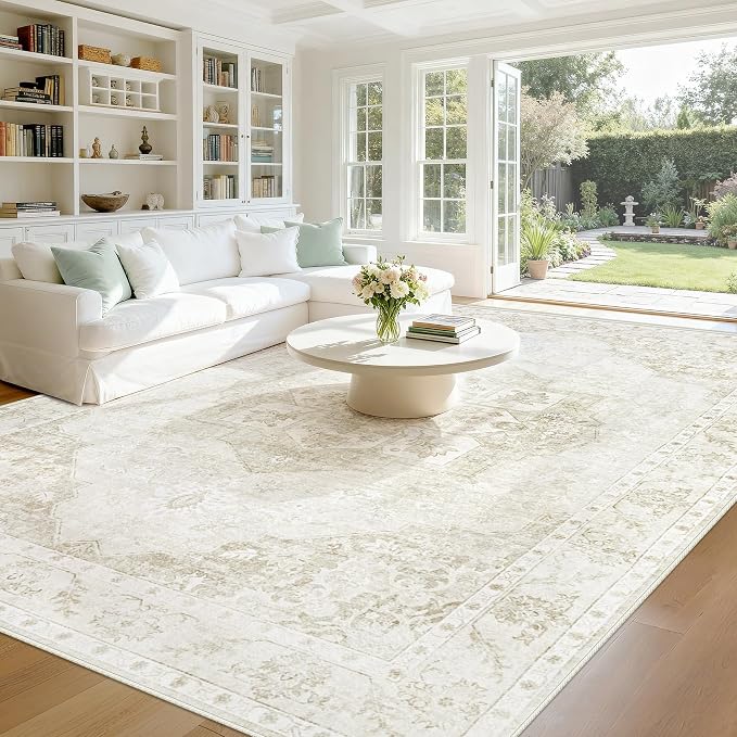 8x10 Area Rugs Washable Rugs for Living Room, Large Vintage Boho Rug Non-Slip - Image 7