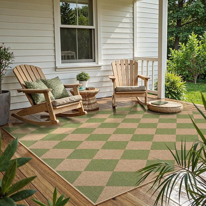 Lahome Checkered Washable Rugs 5x7, Farmhouse Non Slip Non Shedding Floor Carpet - Image 6