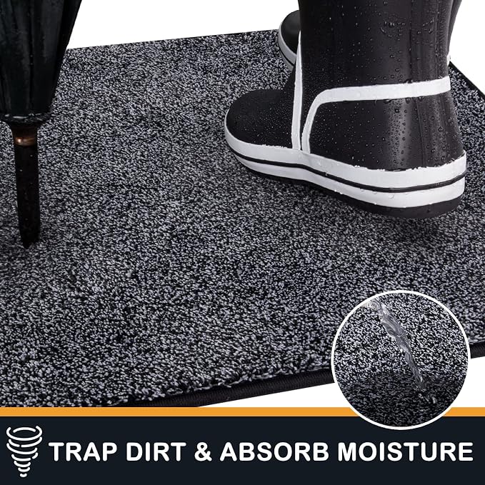 PURRUGS Dirt Trapping Door Mat 24" x 59", Non-Slip Machine Washable Entry Rug - Image 5