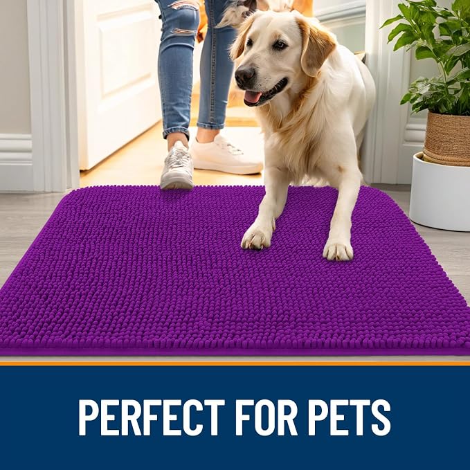 OLANLY Dog Door Mat for Muddy Paws 40x32, Absorbs Moisture and Dirt, Absorbent - Image 6