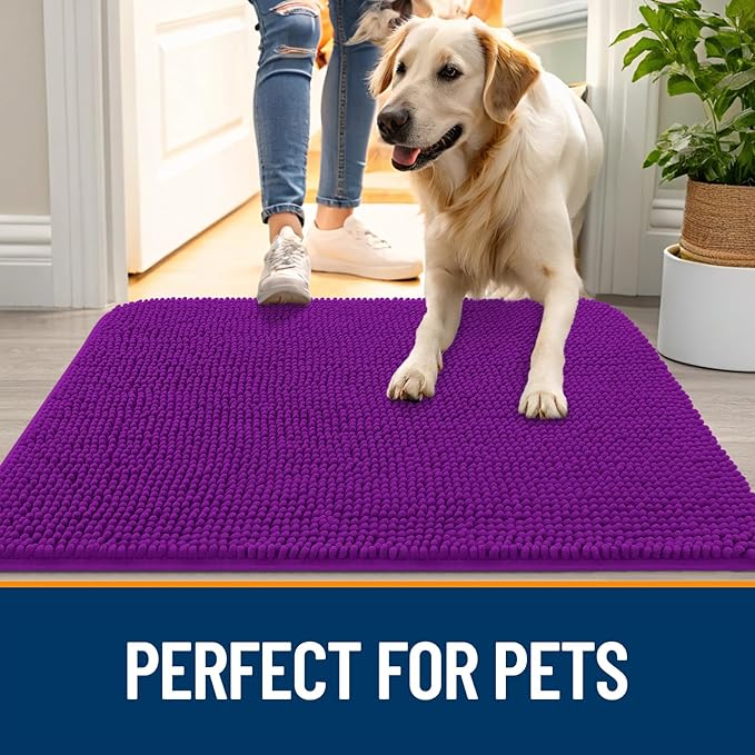 OLANLY Dog Door Mat for Muddy Paws 70x35, Absorbs Moisture and Dirt, Absorbent - Image 6
