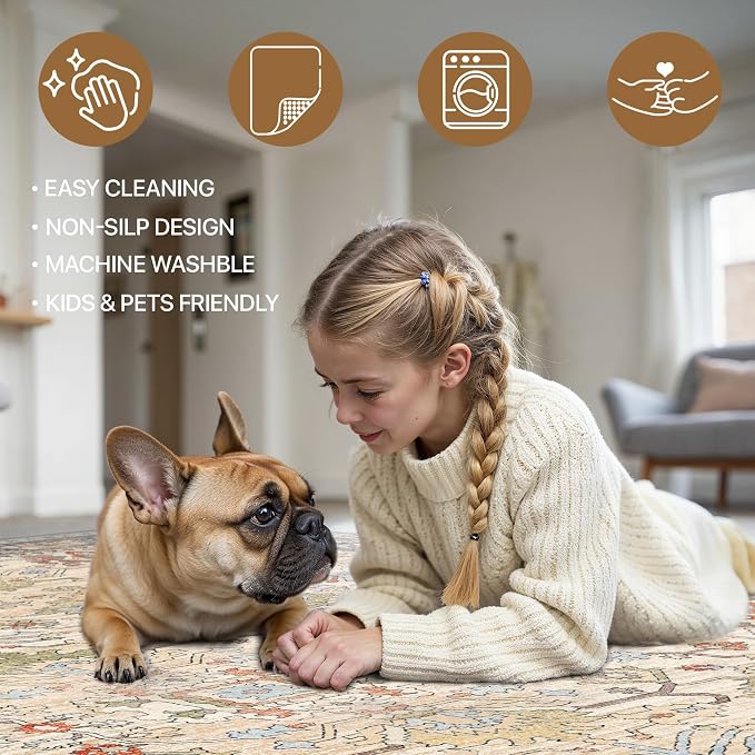 Bavni 5x7 Washable Area Rug Clearance - Image 7